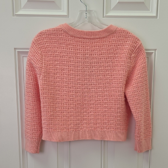 Alice + Olivia Pink Cardigan with Glitter Bow.  Size Small Petite - Picture 5 of 12